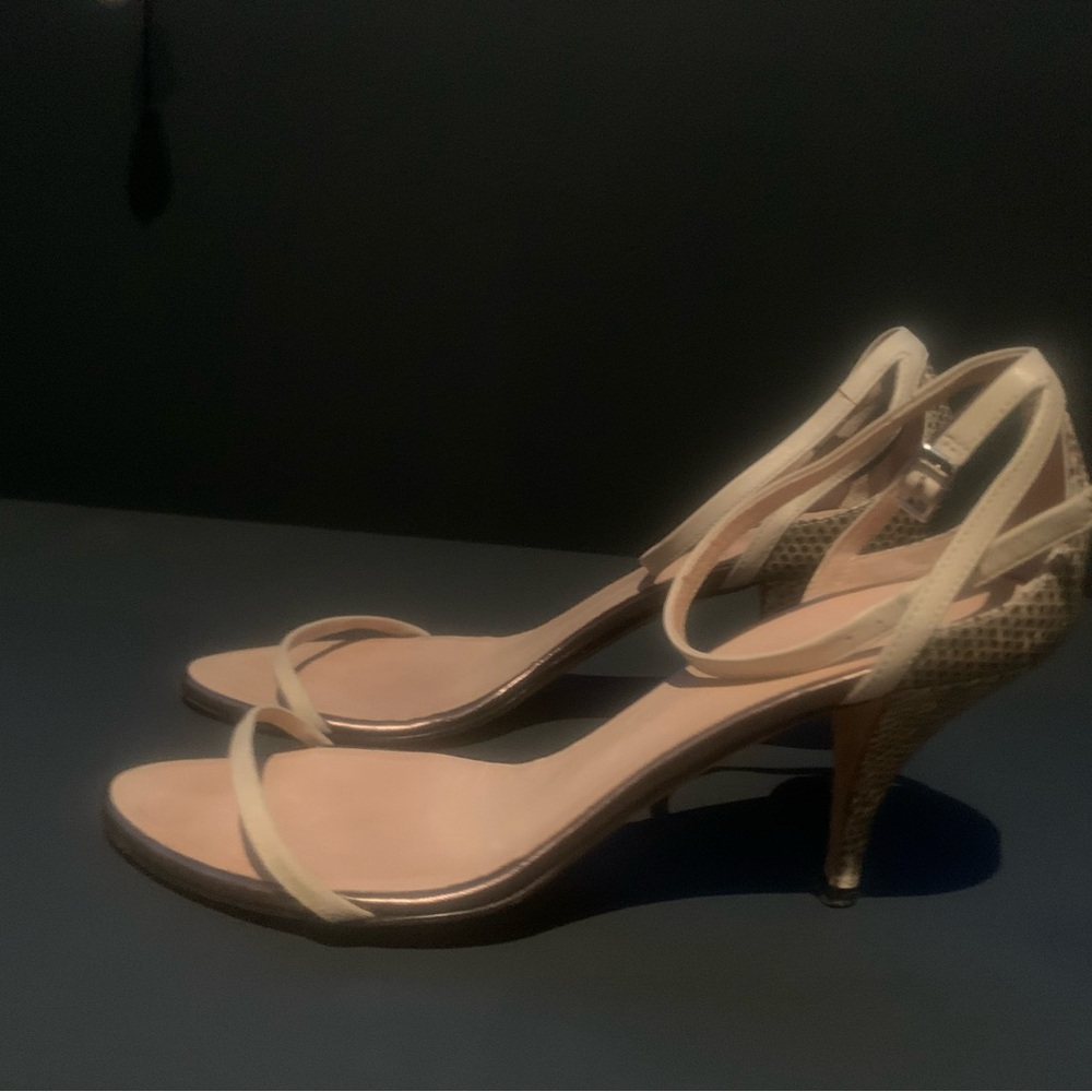 Alain Tondowski Paris snakeskin and creme leather Sandle 38.5 - Picture 12 of 12